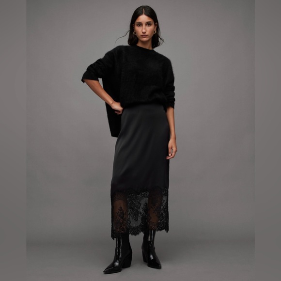 All Saints Dresses & Skirts - NWT All Saints Flora Lace Panel Midi Skirt